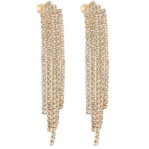 Pave Crystal Fringe Earrings